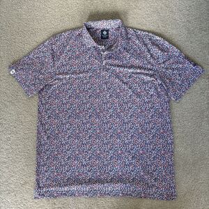 Donald Ross Golf Polo Mens XL White Red Blue Stars TPC Prestancia